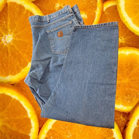 Carhartt Blue Straight Leg Jeans Size 50 x 32 - Picture 1 of 5